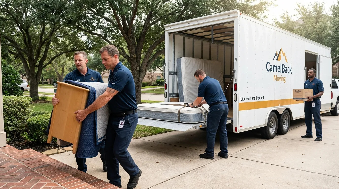 Crew loading residential truck for cross-state move from Radcliff, KY