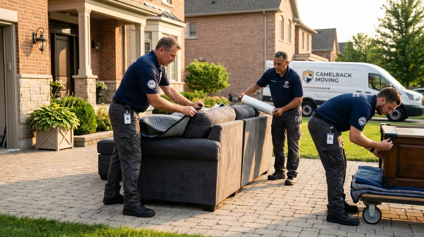 Large estate moving crew wrapping furniture in Radcliff, KY